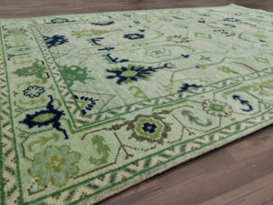 พร้อมส่ง5x7.5ฟุตพรมปูพื้นแนวแอบสแตรกของชาวเปอร์เซียแบบปิดปมด้วยมือผ้าฝ้ายขนแกะคุณภาพสูง - Product Image 5