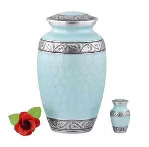 Urne funéraire en métal de qualité supérieure Offre Spéciale finition émaillée orange mandarine extravagante pour cendres humaines fournitures funéraires - Product Image 2