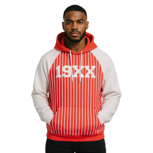 Année de fondation KAP Pull à capuche rouge Blanc Manches raglan Rayures Mélange de coton Fraternité grecque Vêtements Divine Nine HBCU - Product Image 1