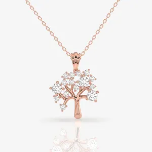 จี้ทองคำ 18K รุ่น Woodland Glow Fashion ประดับเพชรโมอิสซาไนต์ทรงกลม แท้ 100% พร้อมเสน่ห์อันหรูหราของโมอิสซาไนต์ - Product Image 4