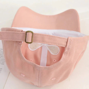 Gorra de Béisbol Unisex Rosa de 5 Paneles con Cierre a Presión, Bordado de Lazo Blanco, 100% Poliéster, Ajustable, Casual, para las Cuatro Estaciones - Product Image 4