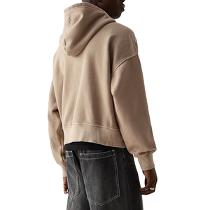 Sweat à capuche zippé pour homme en molleton bouclette de polyester tricoté, anti-plis, épais, avec logo de marque personnalisé imprimé, pour l'extérieur, vente directe - Product Image 3