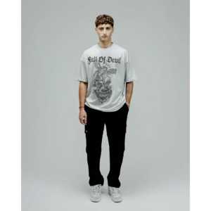 Tissu respirant 100% coton Jersey Fall of Devil - Product Image 5