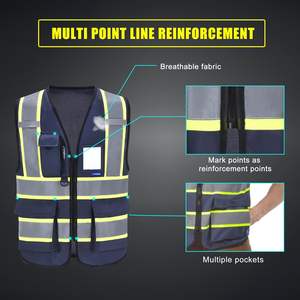 Gilet de sécurité pour hommes femmes gilet de sécurité réfléchissant avec 7 poches et maille à glissière avant haute visibilité du pakistan - Product Image 2