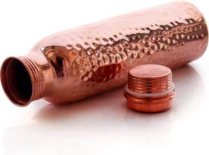 Botella de agua de cobre puro hecha a mano Ayurveda beneficios para la salud a prueba de fugas fácil de llevar para deportes Fitness Yoga escuela - Product Image 3