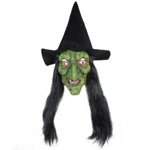 Masque Sorcier pour Halloween, masques de fête d'horreur en latex et tissu de soie pour décorations de Noël, fournitures élégantes pour fêtes - Product Image 6