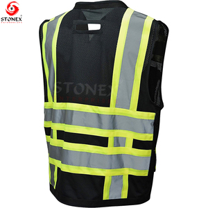 Wholesale <b>Reflective</b> Safety <b>Vest</b> for Construction Security Hi Vis Led Running with Custom Logo Mesh Safety <b>Vest</b> - Product Image 2