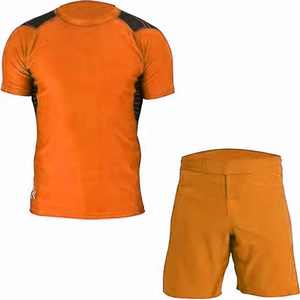 Mens Rashguard <b>Short</b> Sleeve T Shirt and Grappling <b>Shorts</b> Set Custom Printed MMA Fight Suit - Product Image 4