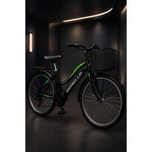 Bicicleta Urbana Negra Modelo Dorello 2650 con Guardabarros de 26 Pulgadas y Canasta para Equipaje - Product Image 1