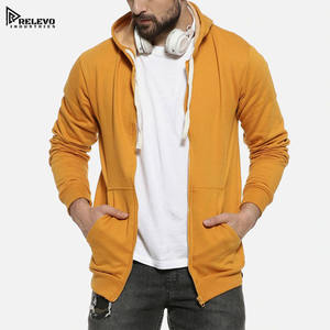 Sweat à capuche zippé pour homme, utilisation décontractée, couleur jaune unie, style personnalisé, design haut de gamme, respirant, sweat à capuche zippé pour homme - Product Image 3