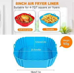 Bandeja de silicona para freidoras de aire, horno, pizza, pollo frito, cesta de silicona reutilizable para freidoras de aire, accesorios para revestimiento de sartenes. - Product Image 2