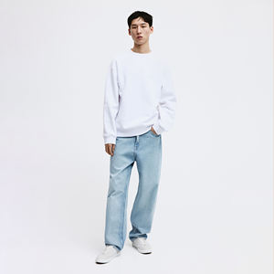 Sweat-shirt à capuche surdimensionné en molleton tricoté lourd, personnalisé OEM, en polyester/coton, anti-rétrécissement, pour homme, vente en gros - Product Image 3