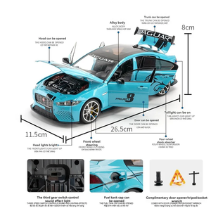 รถโมเดล Jaguar XE SV Project 8 ผลิตจากโลหะ ขนาด 1:18 รุ่นรถซีดานสมรรถนะสูง พร้อมประตูที่เปิดได้ เสียงและไฟ - Product Image 5