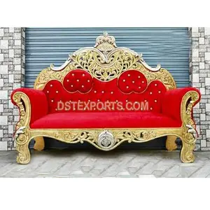 Royal Maharaja Wedding Sofa For Bride & Groom Designer Wedding Sofa For Reception Party Modern Love Seat for Roka Ceremony