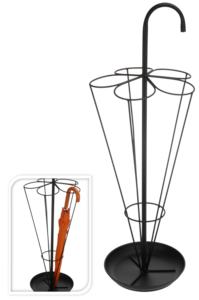 Moderno Soporte para Paraguas de Metal con Función para Colgar, Diseño Redondo para Decoración del Hogar, Acabado Negro - Product Image 3