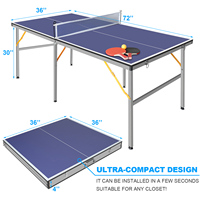 Avec raquette Table de tennis de table pliable et portable Structure en aluminium Table de ping-pong pour enfants Aire de jeux intérieure Personnalisation à chaud