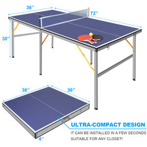 Avec raquette Table de tennis de table pliable et portable Structure en aluminium Table de <span class=keywords><strong>ping</strong></span>-<span class=keywords><strong>pong</strong></span> pour enfants Aire de jeux intérieure Personnalisation à chaud - Product Image 5