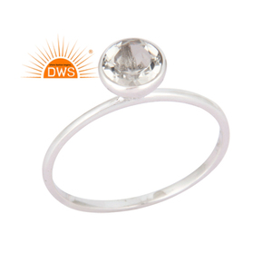 Meilleure vente bague empilable en argent sterling fin en cristal naturel de quartz avec pierres précieuses fabricant de bijoux personnalisés - Product Image 1