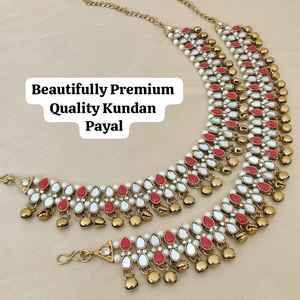 Kundan Payal paire de qualité supérieure pour les femmes dernière conception bijoux traditionnels indiens parfaits pour les mariages, les occasions festives - Product Image 3