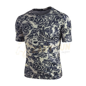 T-shirt en polyester à séchage rapide personnalisé, vêtements de sport confortables et surdimensionnés avec impression intégrale, conception par sublimation, tissu en toile à col rond - Product Image 5