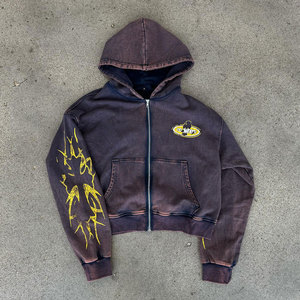 เสื้อครอปแบบมีฮู้ดสำหรับผู้ชายเสื้อครอปขอบล่างไม่มีเชือกรูดแบบเรียบๆโลโก้ออกแบบได้ตามต้องการ - Product Image 1