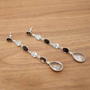 925เงินสเตอร์ลิงควอตซ์และคริสตัลต่างหูสตั๊ดธรรมชาติสำหรับงานแต่งงานหรือของขวัญเครื่องประดับที่สง่างามสำหรับผู้หญิง - Product Image 2