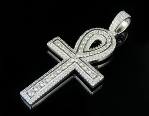 S925 Colgante de Cruz de Jesús de plata con VVS Clarity Moissanite Diamante Chapado en oro Estilo hip hop Religioso Bling - Product Image 3