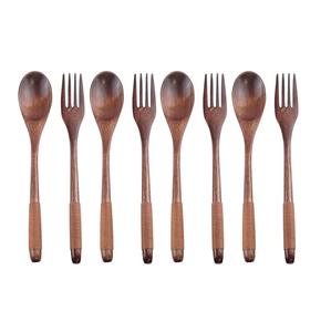 Juego de cucharas de madera ecológicas reutilizables Shisham, cubiertos para comedor en casa, tenedor, cuchillo, cuchara, reposapiés y pinzas para ollas, utensilios de cocina de 08 piezas - Product Image 1