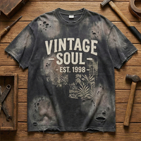 Op maat bedrukte logo grafische O-hals heren oversized heavyweight digitale print T-shirts 100% katoenen breisel