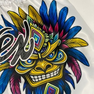 กางเกงมวยไทยแฟร์เท็กซ์แบบใหม่ พิมพ์ลายแบบซับลิเมชั่น รับสกรีนโลโก้ ชุดศิลปะการต่อสู้ ผ้าซาตินใส่สบายสำหรับฝึกซ้อม MMA - Product Image 3