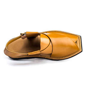 Chaussures pour hommes peshawari chappal de première qualité faites à la main en cuir pur design traditionnel élégant semelle souple mode en gros - Product Image 5