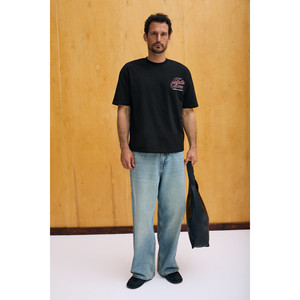 GRIMELANGE CAPISO T-shirt à col rond pour homme, 100 % coton biologique, coupe classique, avec détails imprimés - Product Image 6