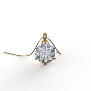 Avarta Jewelry Colgante solitario de moissanita de 2 quilates de plata esterlina para niñas y mujeres - Product Image 1