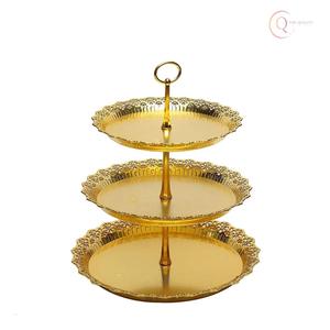 Support à gâteau rond en métal moderne avec finition de qualité supérieure, idéal pour les desserts, les gâteaux et la décoration de table - Product Image 1