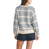 Pull décontracté rayé en tricot pour femme, 100 % acrylique, anti-boulochage, design simple, tendance, idéal pour Noël, mode hiver