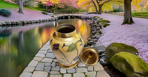Brass Cremation Urns for Human Ashes Remains Suitable for Funeral Cemetery Burial or Niche - Product Image 3