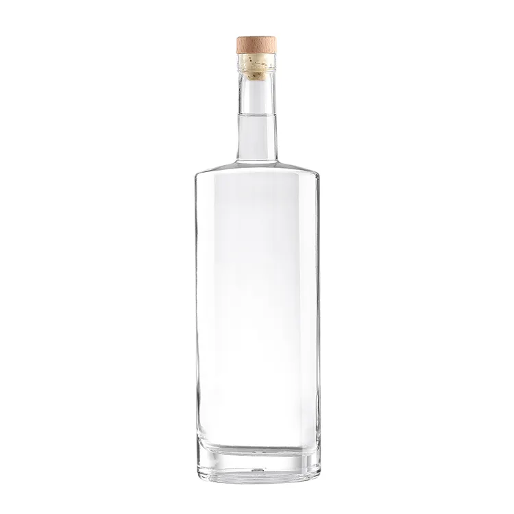 Customize Botella De Vidrio Luxury Crystal 375ml 500Ml 750Ml Empty Whiskey Glass Bottle Vodka Gin Liquor Clear Bottle Glass