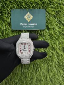 Montre de luxe pour homme Hip Hop avec moissanite VVS sertie, cadran à chiffres romains, testeur de diamant, boîtier carré, vente en gros disponible - Product Image 2