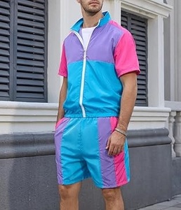 Ensemble de survêtement pour homme élégant et personnalisé, 2 pièces, veste coupe-vent formelle à fermeture éclair et short, imperméable et respirant, vente en gros - Product Image 5