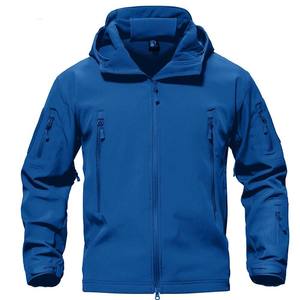 Vestes softshell avec logo personnalisé dernier style coupe-vent imperméable à col montant pour les travaux en plein air toile tissu en vrac vente en gros - Product Image 4