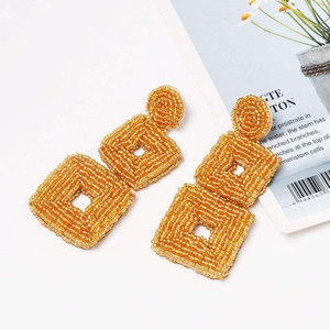 Juego de Pendientes de Cuentas Hechos a Mano, Ligeros y de Lujo, Joyería Elegante Bordada para Mujer, Ideal para Fiestas - Product Image 4