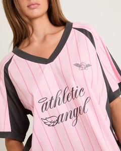 Camiseta Deportiva de Fútbol para Mujer, Estampado Ecológico, Corte Holgado, Verano - Product Image 5