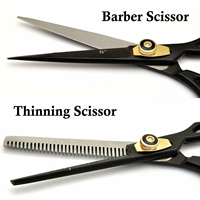 Kits de barbier faciles et simples à utiliser Kit de ciseaux de barbier professionnels à lames tranchantes colorées de 5.5 pouces pour la beauté