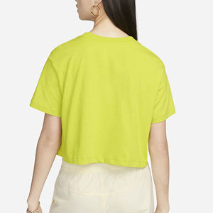 Camiseta recortada de algodón y poliéster de verano para mujer, camiseta informal con estampado personalizado, venta al por mayor, ropa de gimnasio comprimida de fábrica - Product Image 3