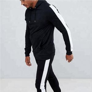 El mejor diseño de chándal de dos piezas con cremallera, recién llegado, ropa de calle ajustada, Conjunto de jogging a rayas, sudaderas con capucha de talla grande para hombre - Product Image 6
