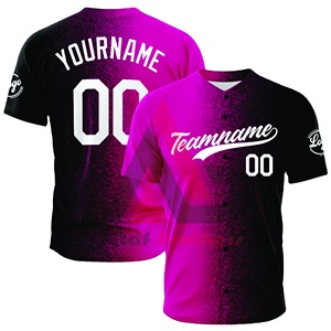 Camiseta de Béisbol Personalizada de Alta Calidad, Unisex, Transpirable, 100% Poliéster, Antibacteriana, de Secado Rápido, Tallas Grandes, Servicio OEM - Product Image 1