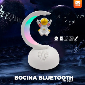 Bluetooth <b>Speaker</b> with <b>LED</b> Lights, Rechargeable FM Radio, Astronaut Design - Assorted Colors - Product Image 2