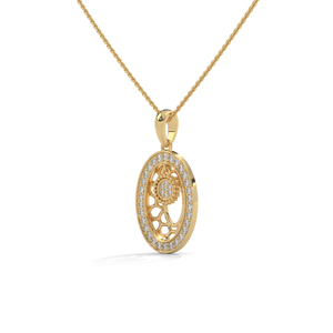 Pendentif en diamant Moissanite serti de pendentifs à breloque artisanale de qualité supérieure en or jaune 14 carats pour fiançailles Cadeau parfait - Product Image 2