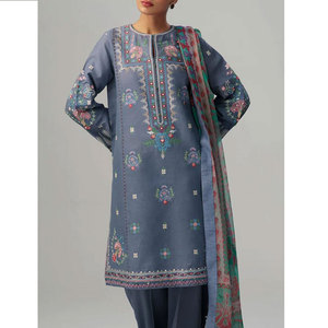 Shalwar Kamiz ปักสนามหญ้า Shalwar Kamiz,ออกแบบใหม่2023 100% คอลเลกชันทางหลวงสนามหญ้าบริสุทธิ์ - Product Image 3