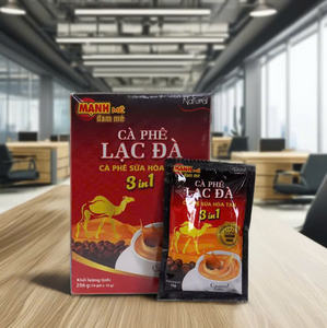 Caja de cartón personalizable de OEM, entrega rápida, café instantáneo 3 en 1, fabricante de Vietnam, bebida con sabor a azúcar amargo y cafeína - Product Image 1